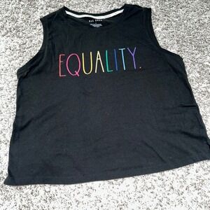 Rae‎ Dunn Equality Tank Top Black Sleeveless Rainbow Pride Women's Large